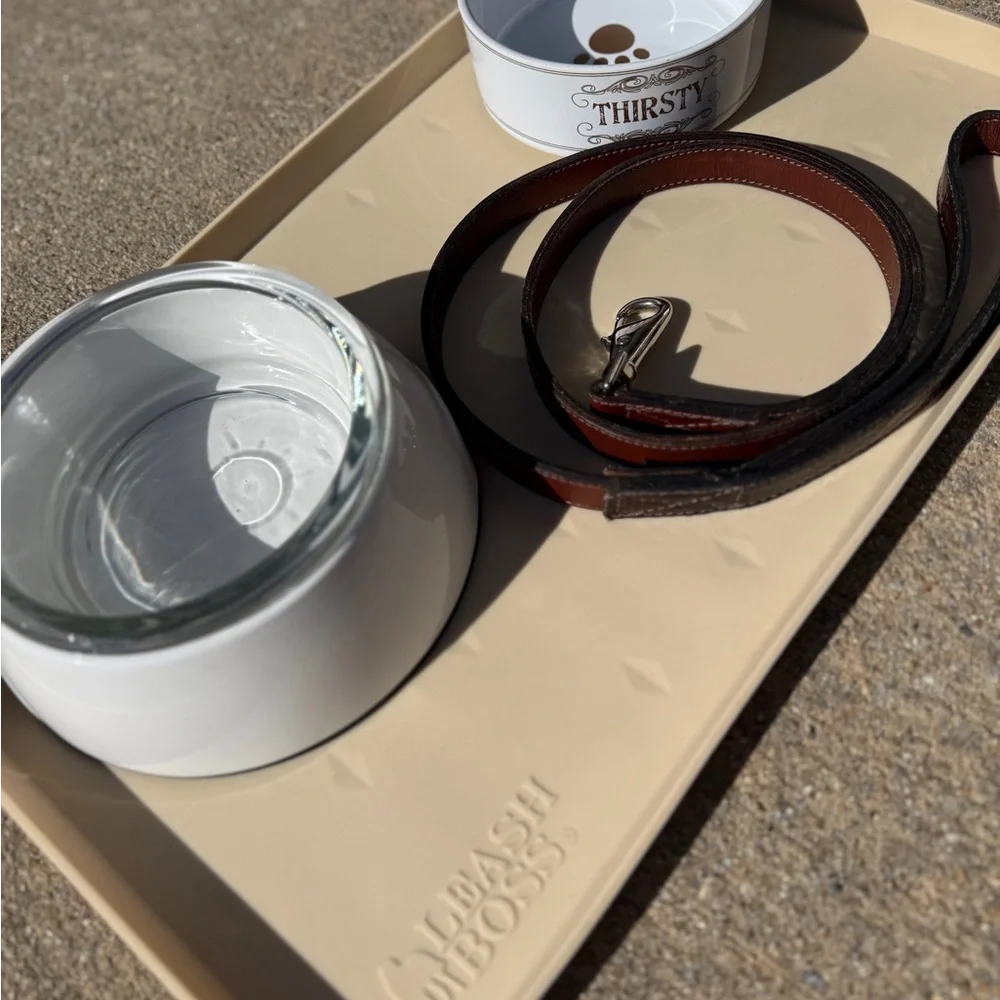 Pet Bundle - Bowls, Leash, Mat